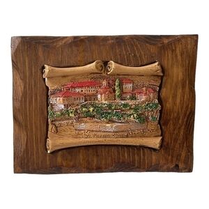 Handmade St Naum Ohric Monastery Wood Picture Souvenir from Macedonia